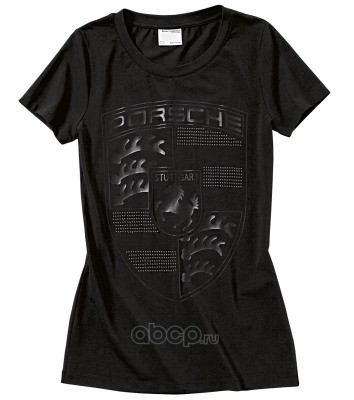 PORSCHE Women’s T-shirt Porsche Crest Tričko dámské s potiskem a dekorací černá