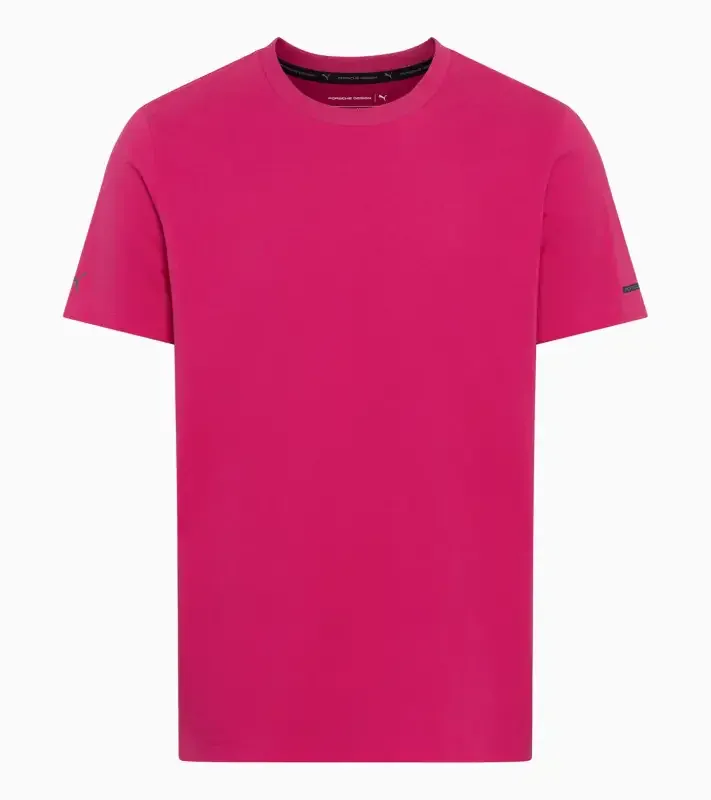 PORSCHE DESIGN Essential T-shirt Tričko sportovní s kulatým výstřihem a logem granátová růže