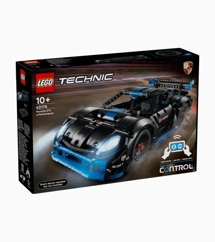 PORSCHE LEGO® Technic Porsche GT4 e-Performance Skládací model sportovního vozu 834 dílků černomodrá