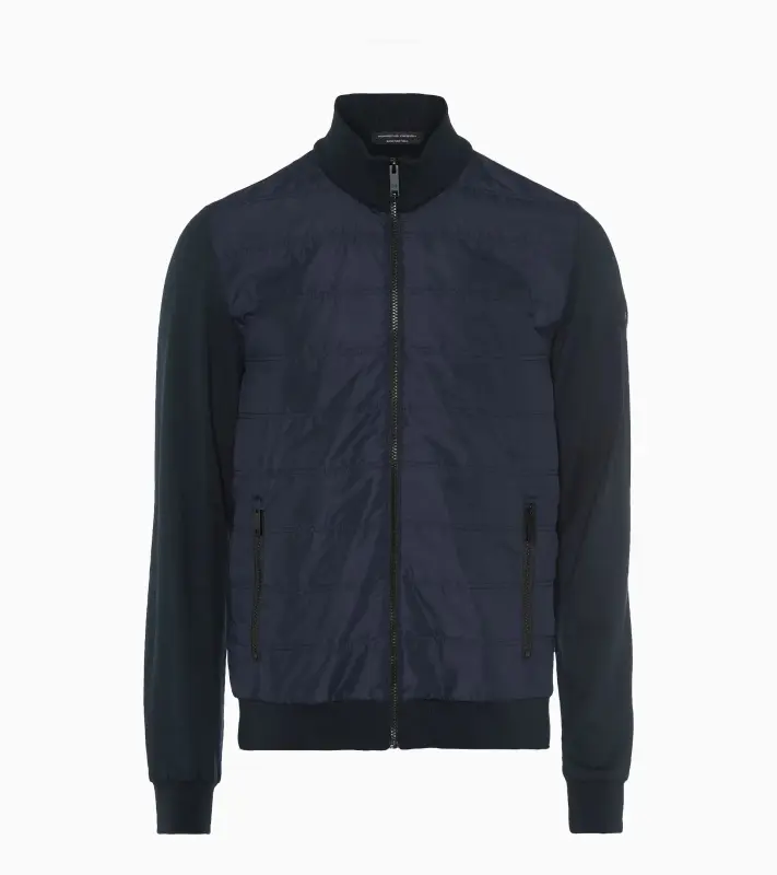 PORSCHE DESIGN Hybrid Cardigan Svetr kardigan na zip ze dvou materiálů tmavě modrá