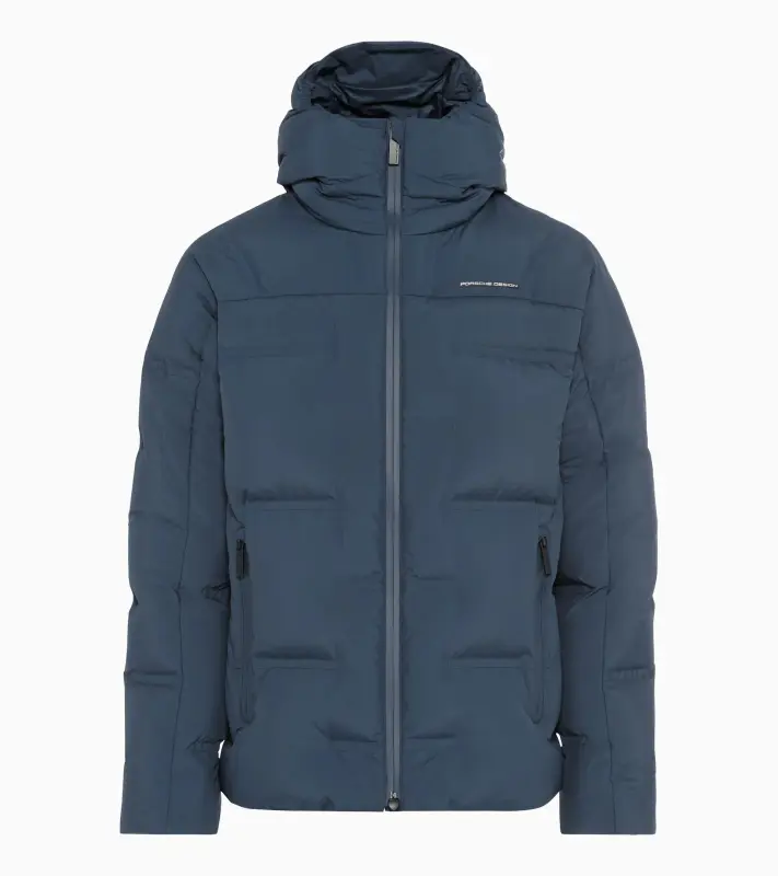 PORSCHE DESIGN Padded jacket Bunda prošívaná zimní s kapucí tmavě modrá