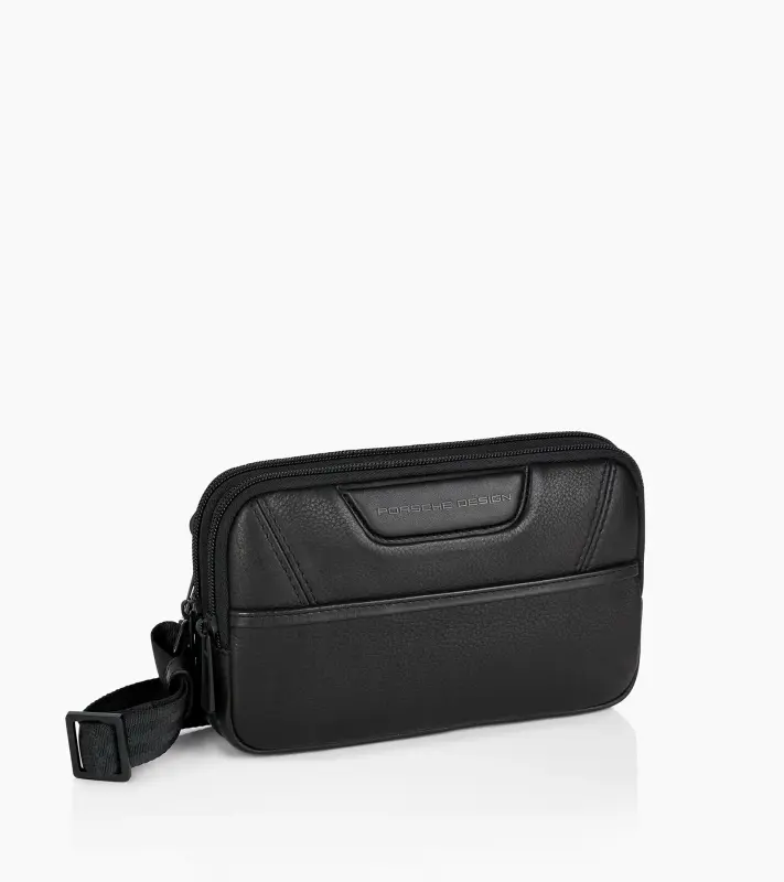 PORSCHE DESIGN Roadster Leather Travel Pouch Pouzdro diagonální kožené do města s vnitřním organizérem na zip černé