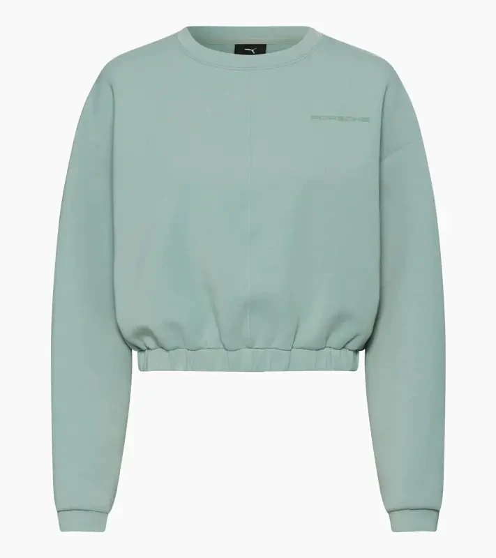 PORSCHE Crew-neck jumper Cayenne Electric Lifestyle Svetr dámský s výstřihem ke krku krátký volnočasový sportovní mátová zelená