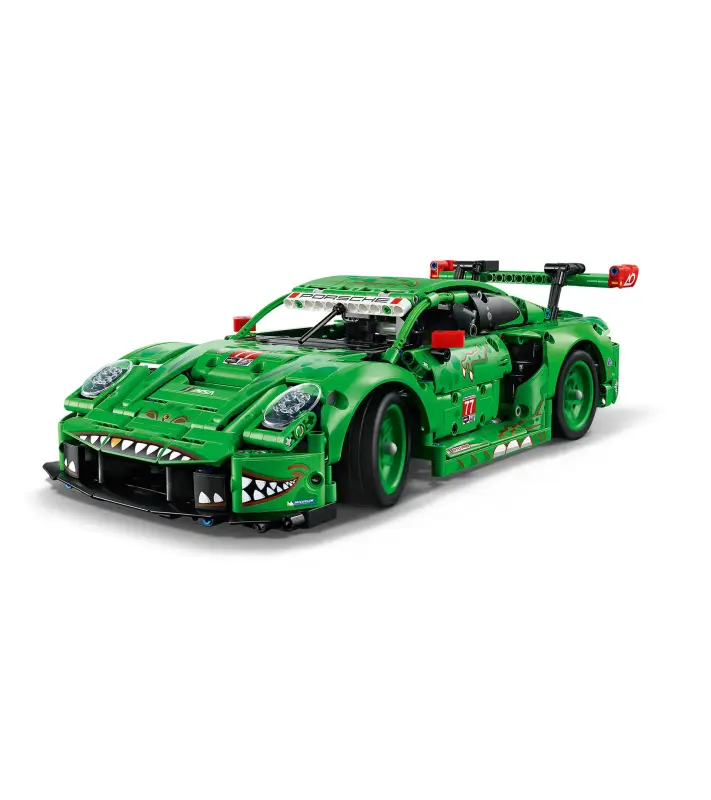 PORSCHE LEGO® Technic Porsche 911 GT3 R REXY AO Racing Race Car Skládací model sportovního vozu 1313 dílků zelená s dino motivy