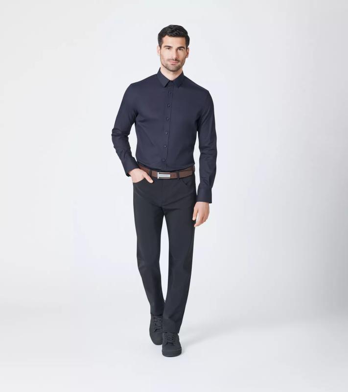 Porsche Design Casual Hook Buckle Belt 35 mm pásek s klipovou sponou kožený tmavě hnědý