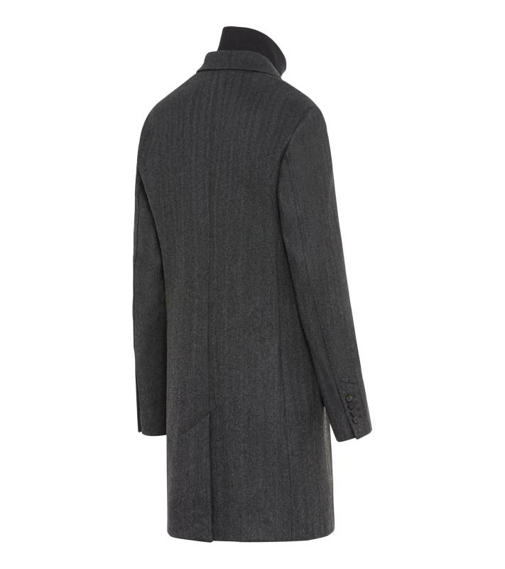 PORSCHE DESIGN Hybrid Textured Formal Coat Kabát společenský s výraznou texturou šedý