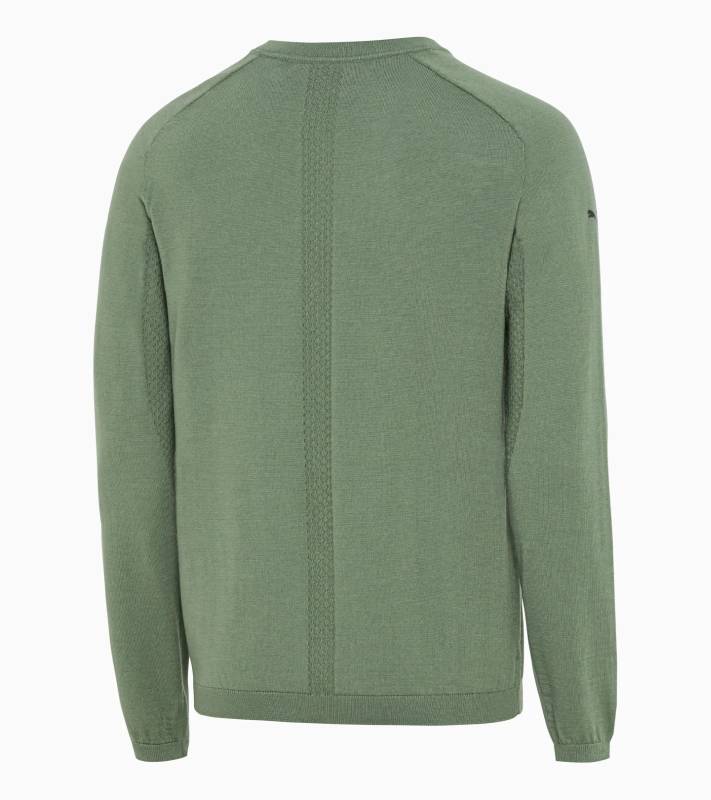 PORSCHE DESIGN EvoKNIT® V-Neck Jumper Pullover Svetr sportovní funkční s výstřihem do V zelený