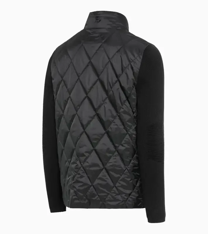 PORSCHE DESIGN Hybrid jacket Bunda prošívaná s pletenými rukávy a kapucí černá