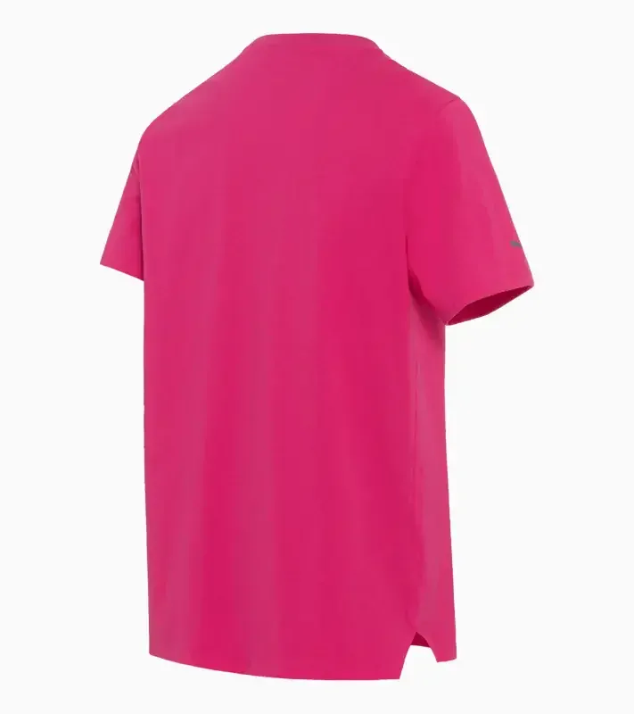 PORSCHE DESIGN Essential T-shirt Tričko sportovní s kulatým výstřihem a logem granátová růže