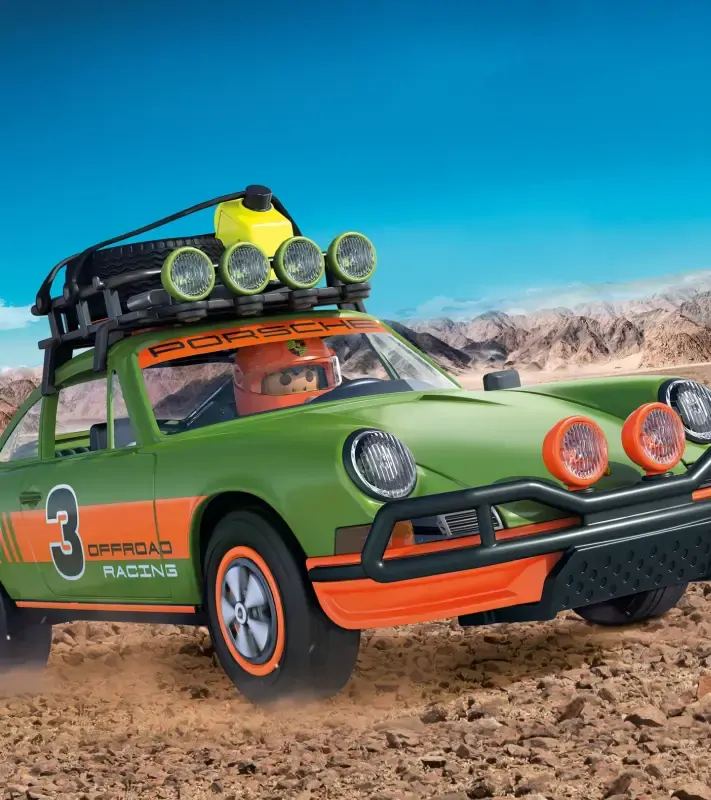 PORSCHE PLAYMOBIL® 911 Carrera RS 2.7 Offroad Model auta stavebnice 47 dílů s doplňky zelená