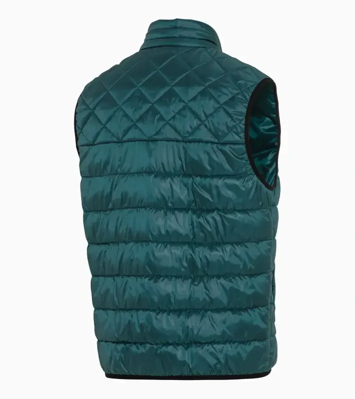 PORSCHE DESIGN Lightweight vest Vesta prošívaná odlehčená na zip petrolejově zelená