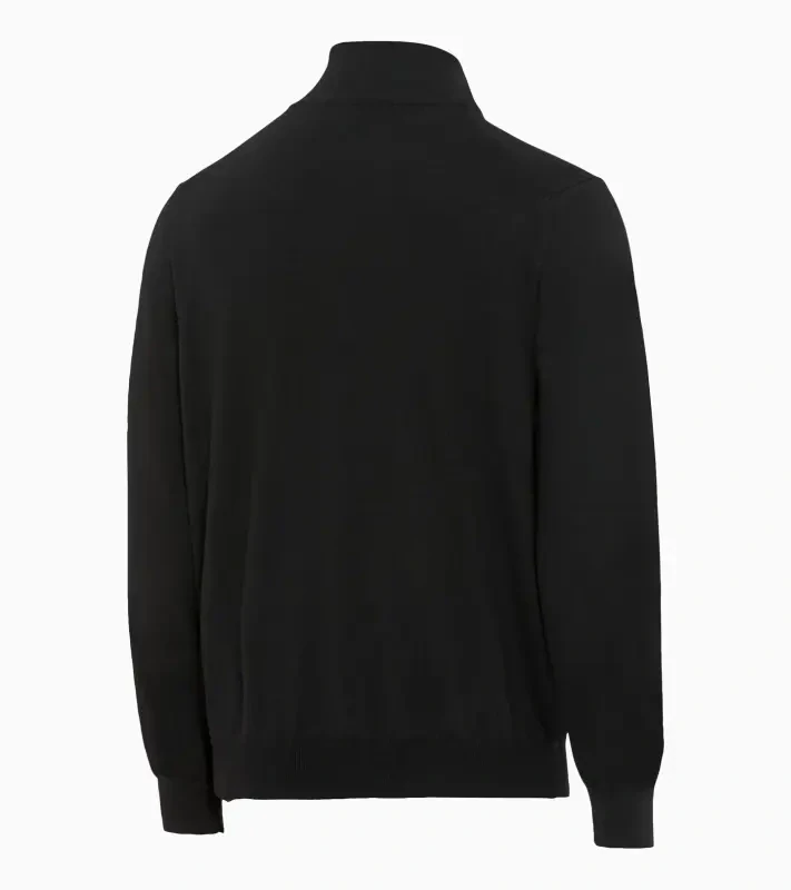 PORSCHE DESIGN Cardigan Svetr na zip z merina černá
