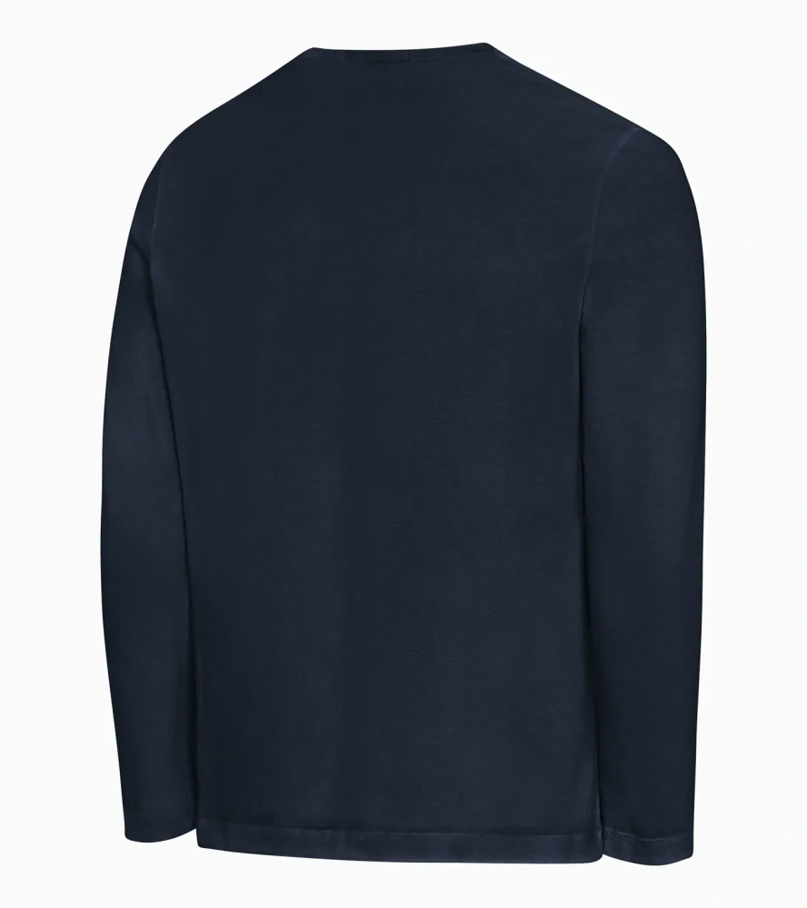 PORSCHE DESIGN Long-sleeve V-neck T-shirt Tričko s dlouhým rukávem a výstřihem do V námořní modrá