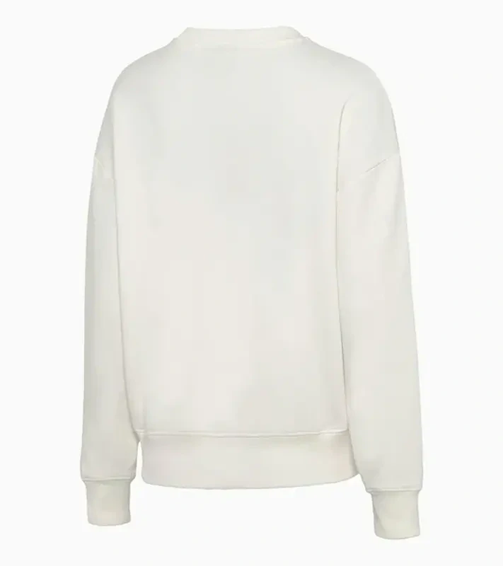 PORSCHE Women's Sweater Essential Svetr dámský s výšivkou a nápletem krémově bílá