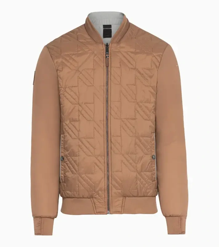 PORSCHE Revesible jacket Heritage Pánská bunda odlehčená prošívaná oboustranná krémově bílá a světle hnědá