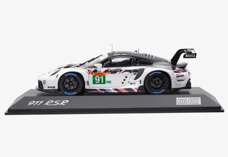 PORSCHE 911 RSR Goodbye #91 Ltd Model 1:43 startovní číslo 91 bílá