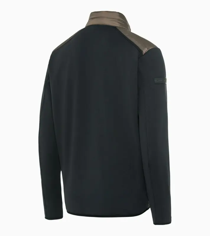 PORSCHE HEAD Midlayer Jacket Turbo Mikina střední vrstva sportovní lyžařská se stojáčkem hnědočerná se žlutými motivy a dvou materiálů