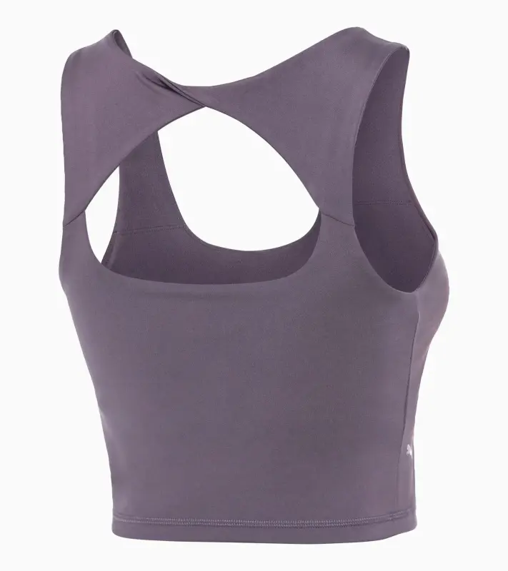 PORSCHE Women's Crop Tank Top Yoga Capsule Collection Tílko dámské krátké volnočasové fitness yoga levandulová provensálská