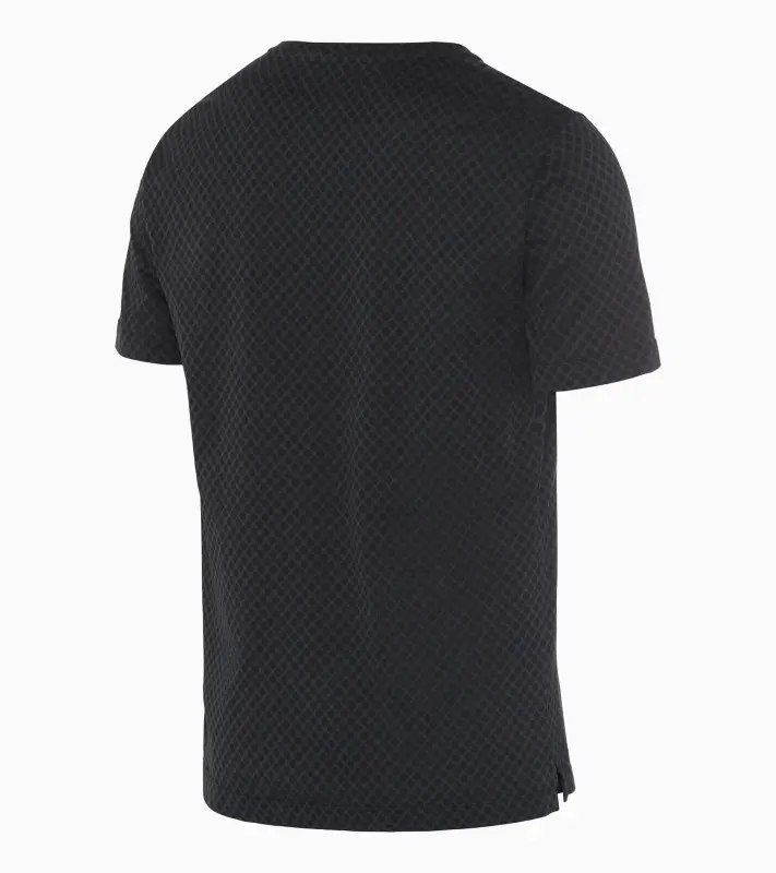 PORSCHE DESIGN Seasonal T-shirt Tričko s kulatým výstřihem žakárové bavlněné černá se vzorem