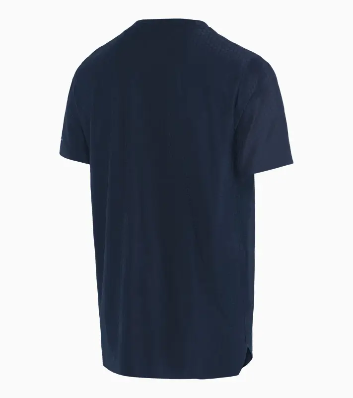 PORSCHE DESIGN Hexagon T-shirt Tričko volnočasové sportovní s kulatým výstřihem logem a šestihranným vzorem tmavě modrá