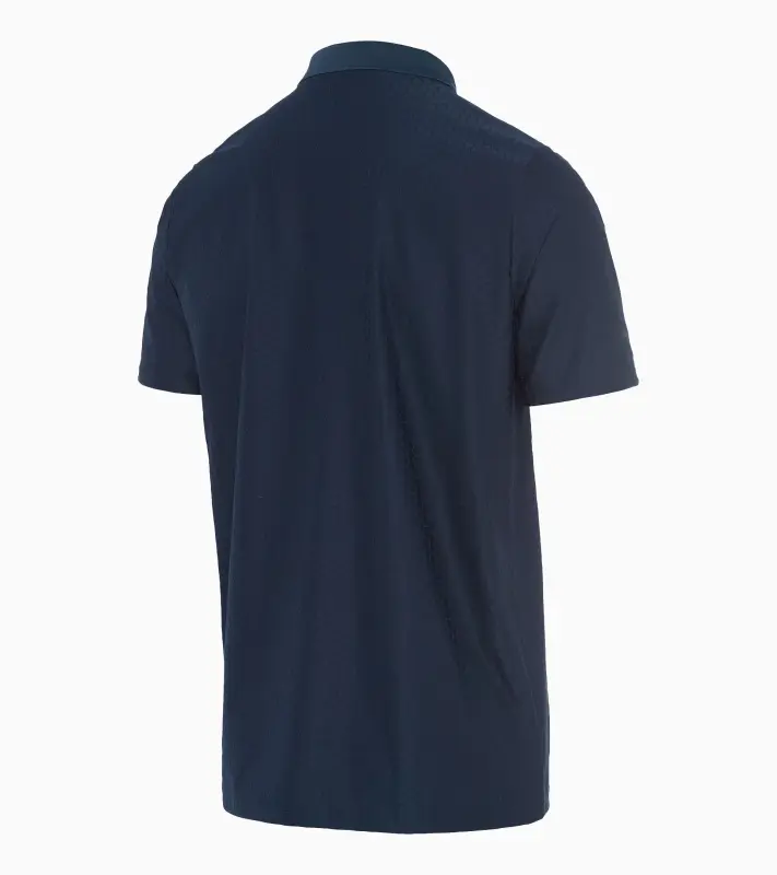 PORSCHE DESIGN Hexagon Polo Shirt Polokošile tričko s límečkem a knoflíčky se šestihranným vzorem tmavě modrá