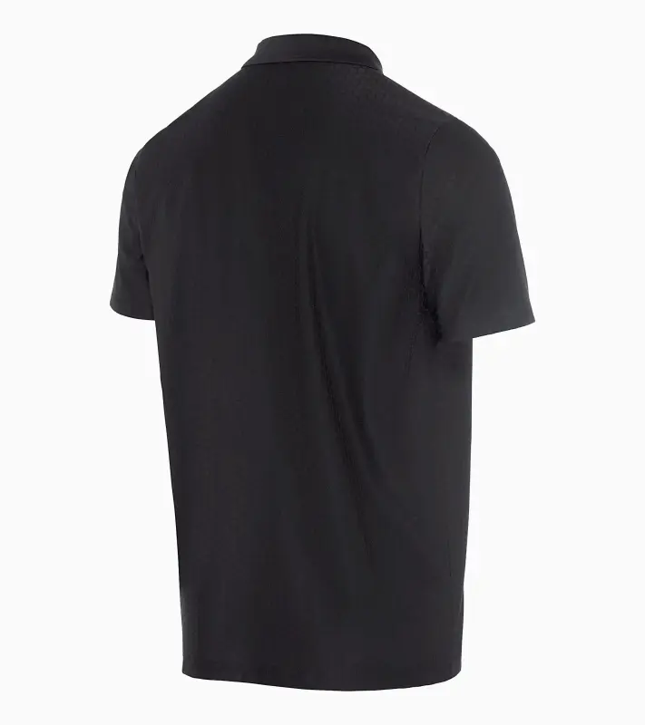 PORSCHE DESIGN Hexagon Polo Shirt Polokošile tričko s límečkem a knoflíčky se šestihranným vzorem černá