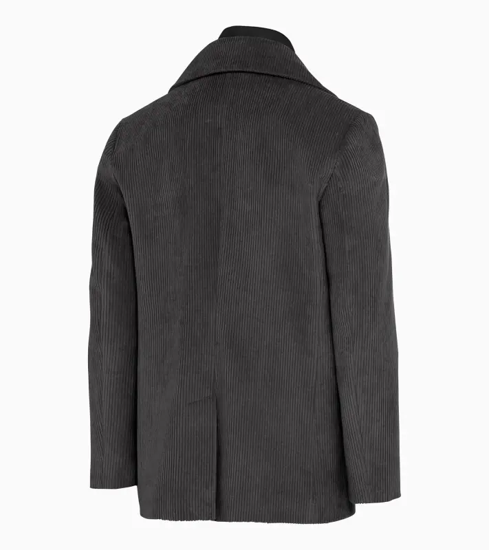 PORSCHE DESIGN Hybrid pea coat Kabát dvouřadý krátký s kombinací materiálů a žakárovou podšívkou antracitová šedá