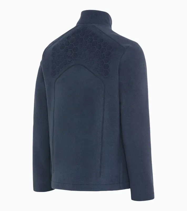 PORSCHE DESIGN Fleece midlayer jacket Bunda mikina flísová na zip s reliéfním vzorem hexagon tmavě modrá