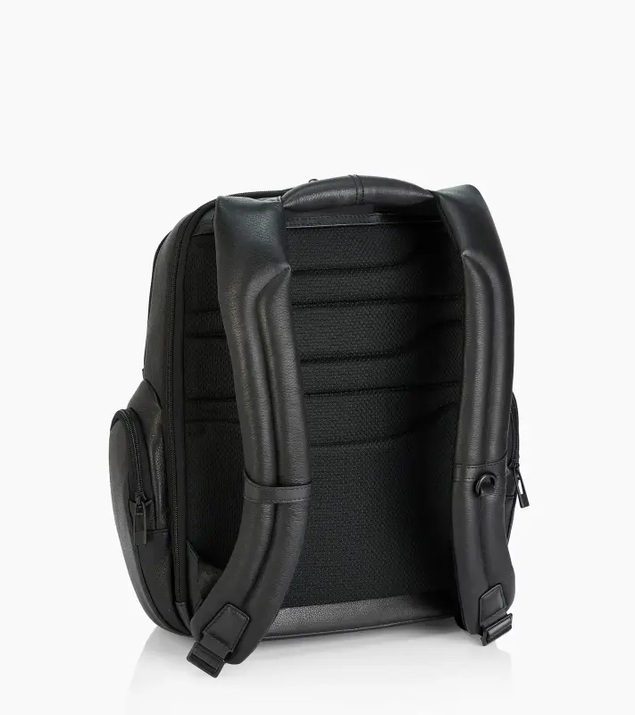 PORSCHE DESIGN Roadster Leather Backpack S Batoh kožený do města s přihrádkou na notebook 14" s organizérem a kapsami na zip černý