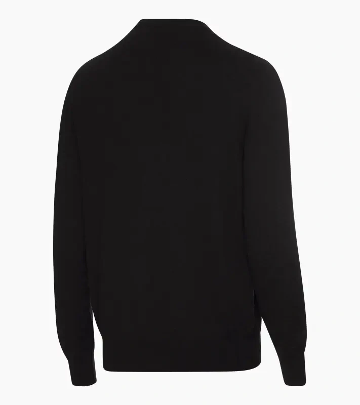 PORSCHE DESIGN Crew-neck Pullover Svetr žakárový pulovr s výstřihem ke krku černá