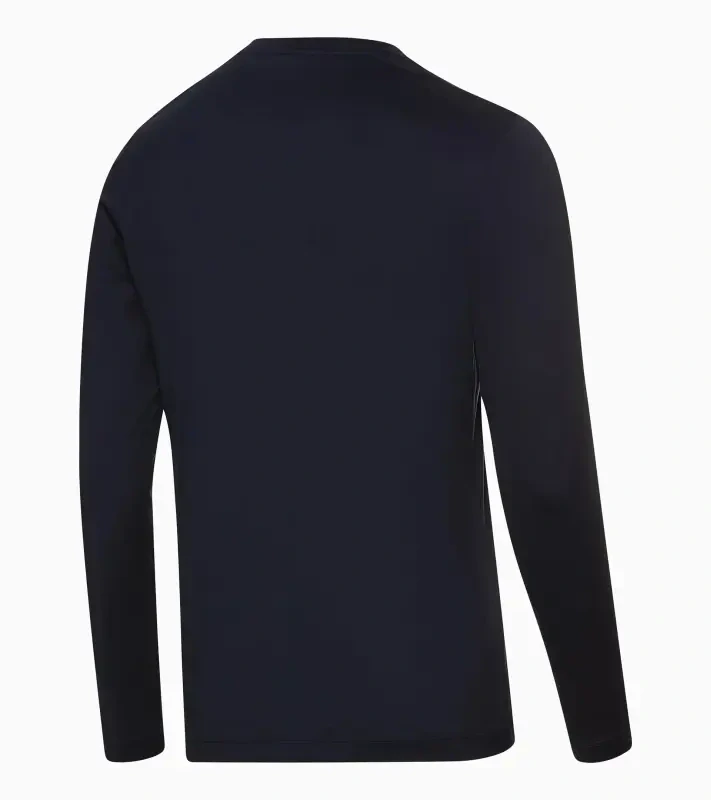 PORSCHE DESIGN Long-sleeve V-neck Shirt Tričko s dlouhým rukávem s výstřihem do V mírně elastické tmavě modrá