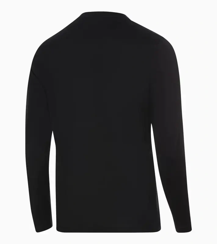 PORSCHE DESIGN Long-sleeve V-neck Shirt Tričko s dlouhým rukávem s výstřihem do V mírně elastické černá