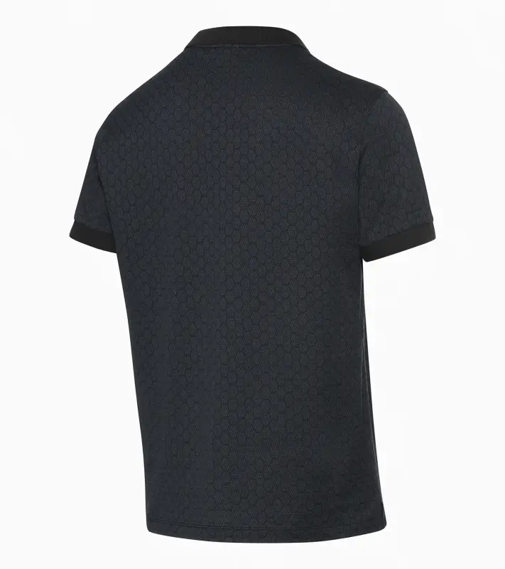 PORSCHE DESIGN Seasonal Polo T-shirt Tričko s límečkem žakárové bavlněné se speciální légou černé se vzorem