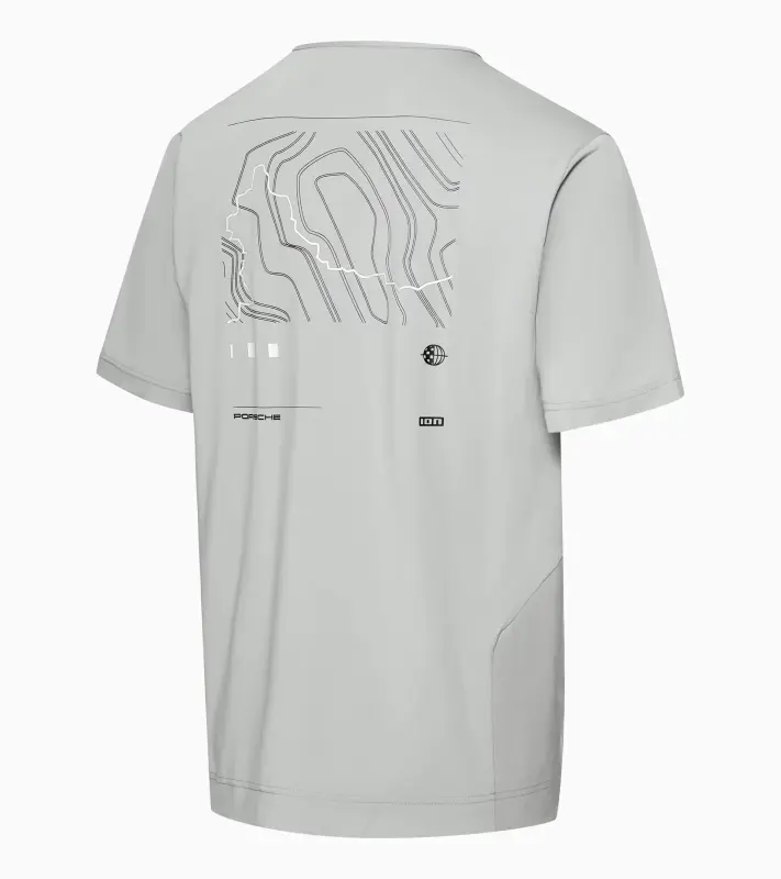 PORSCHE Bike shirt Unisex Tričko cyklistické sportovní funkční s potiskem a logem světle šedá