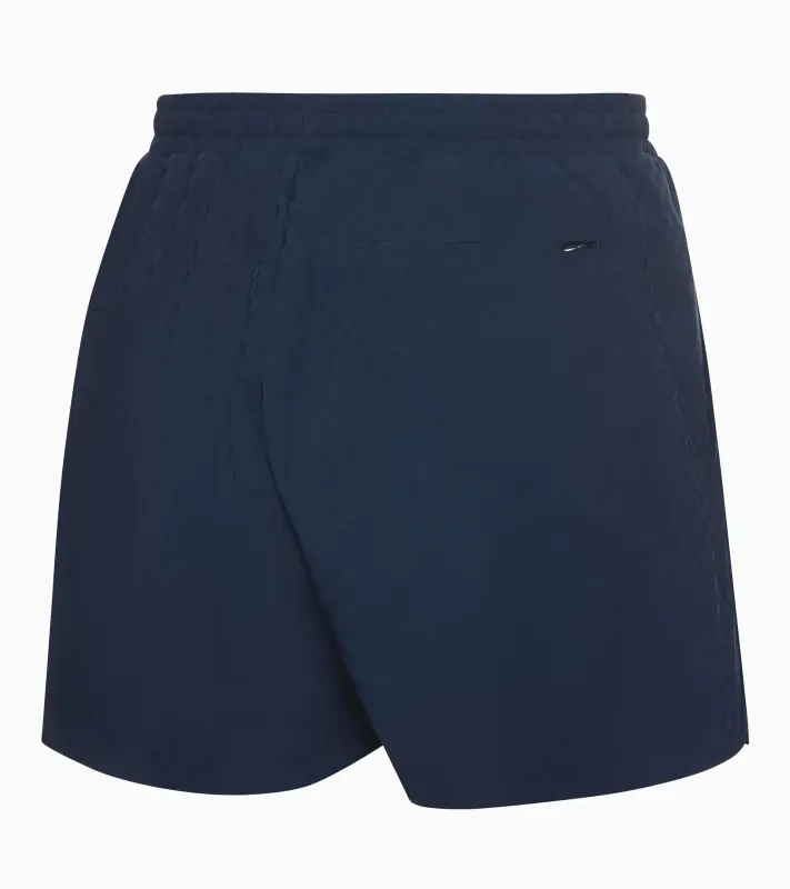 PORSCHE DESIGN Sport-Tex Swim Shorts Plavky koupací šortky s elastickým pasem a kapsičkou na zip z žakárové látky tmavě modrá