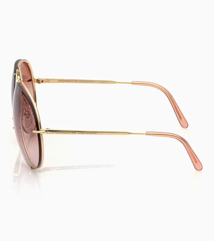 PORSCHE DESIGN P´8478 Sunglasses Iconic Aviator #1 Ladies Capsule Sluneční brýle Pilotky dámské zlatorůžové s výměnnými skly v teracotovém gradientu nebo hnědé