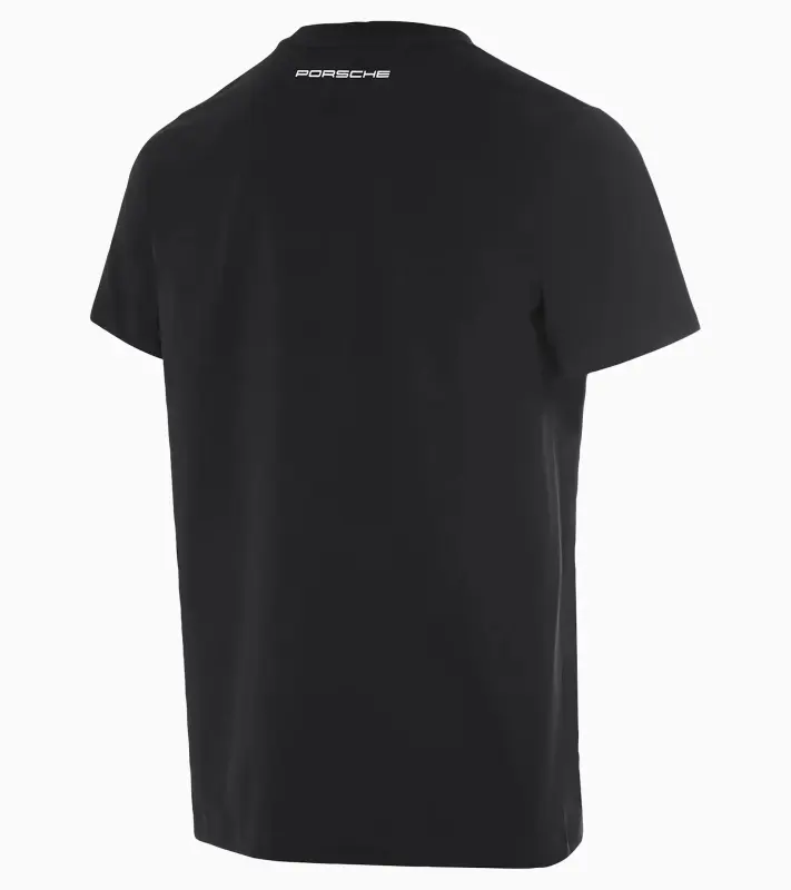 PORSCHE T-Shirt There Is No Substitute Tričko s kulatým výstřihem volnočasové sportovní bavlněné v černé