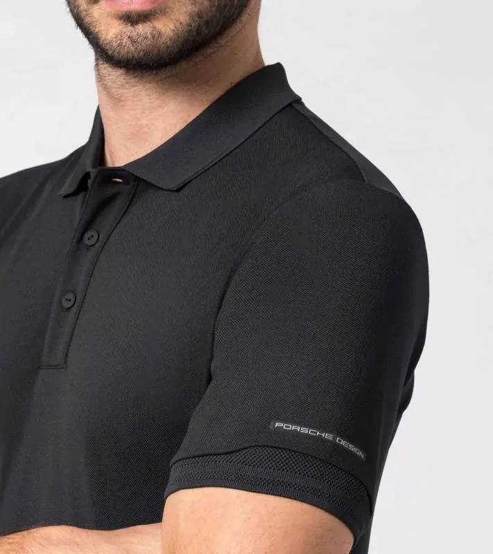 PORSCHE DESIGN Men's Polo Shirt Polokošile tričko s límečkem a knoflíčky černá