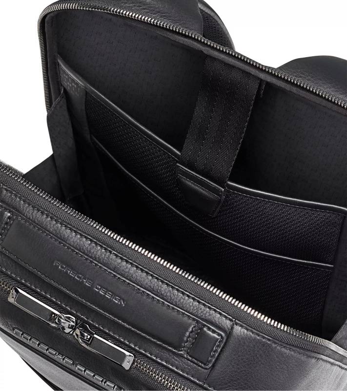 PORSCHE DESIGN Roadster Leather Backpack S1 Kožený tenký business batoh černá