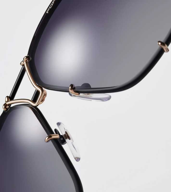 PORSCHE DESIGN Sunglasses P´8928 sluneční brýle černozlaté s vyměnitelnými skly v šedém gradientu nebo olivově zelené