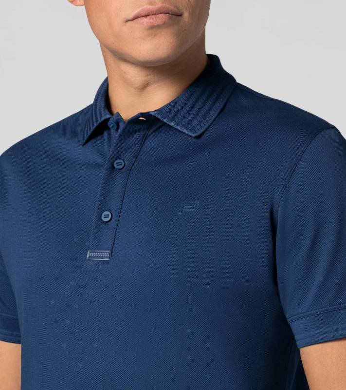 PORSCHE DESIGN TecFlex Polo Shirt Tričko s límečkem texturou bavlněné modré