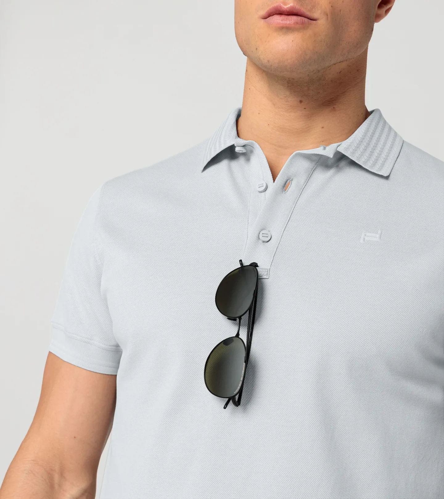 PORSCHE DESIGN TecFlex Polo Shirt Tričko módní s límečkem a knoflíky popelavě šedá