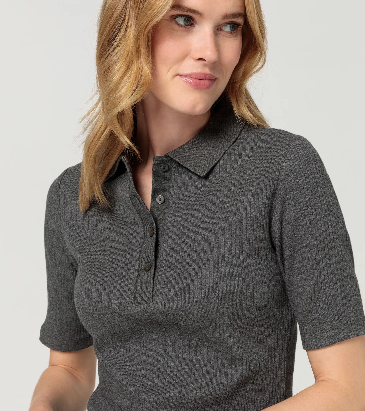 PORSCHE DESIGN Women's polo shirt 60Y Porsche 911 Tričko dámské s límečkem a knoflíky šedá