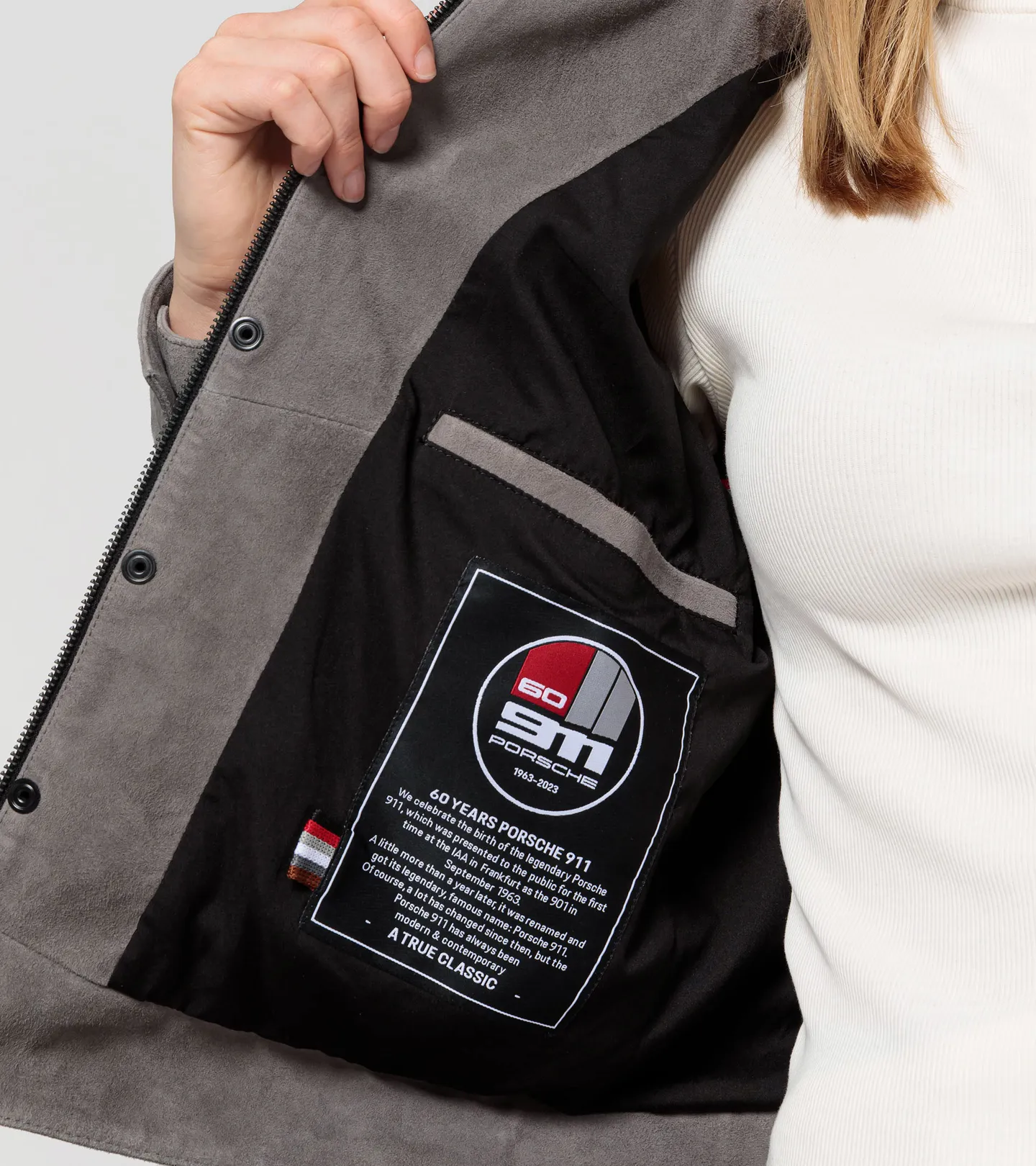 PORSCHE DESIGN Women's leather jacket 60Y Porsche 911 Limited Edition Bunda dámská kožená světle šedá