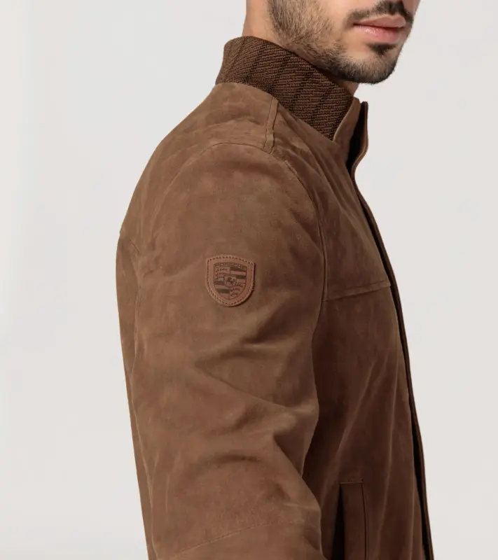 PORSCHE DESIGN Leather jacket 60Y Porsche 911 Limited Edition Bunda kožená pro přechodové období koňaková hnědá