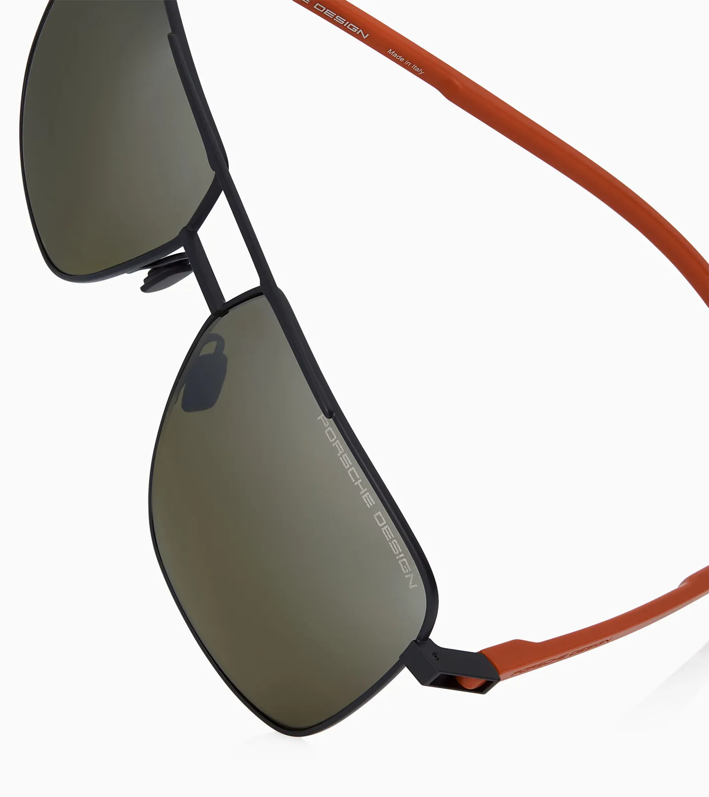 PORSCHE DESIGN Sunglasses P´8963 Sluneční brýle černočervené se zelenými skly polarizované