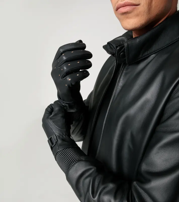 PORSCHE DESIGN Active leather gloves Rukavice kožené sportovního střihu černá