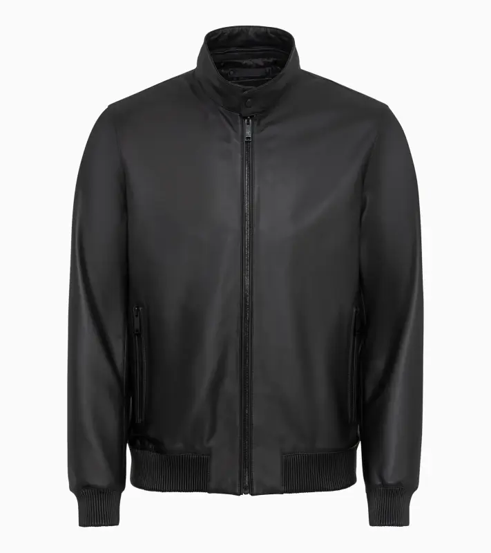 PORSCHE DESIGN Cabrio leather jacket Bunda kožená s odnímatelným límcem černá