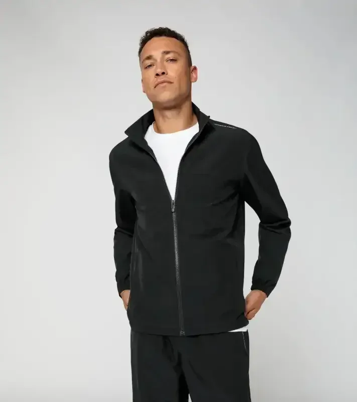 PORSCHE DESIGN Woven tech jacket Bunda tkaná sportovní tech funkční černá