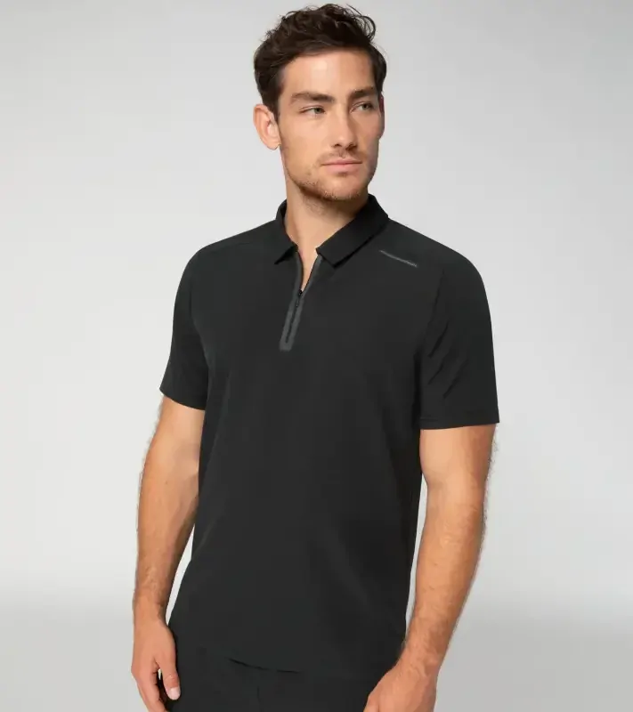 PORSCHE DESIGN Active polo shirt Polokošile tričko s límečkem černá